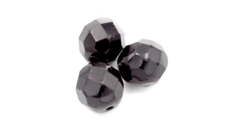 Big Daddy Glass Beads Faceted - FB-BLK-8MM