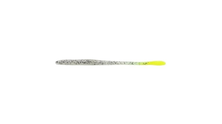 Keeper Custom Worms Straight Tail Worms - Tridescent white/black Chartreuse tip